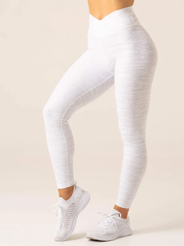 Momentum Cross Over Scrunch Leggings - Snow Grey Marl Fashionable Smooth Fit Leggings Momentum Cross Over Scrunch Leggings - Snow Grey Marl Fashionable Smooth Fit Leggings