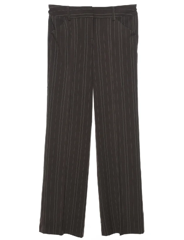 Striped Brown Classic Trousers - W28 L32 Trousers Trousers Formal