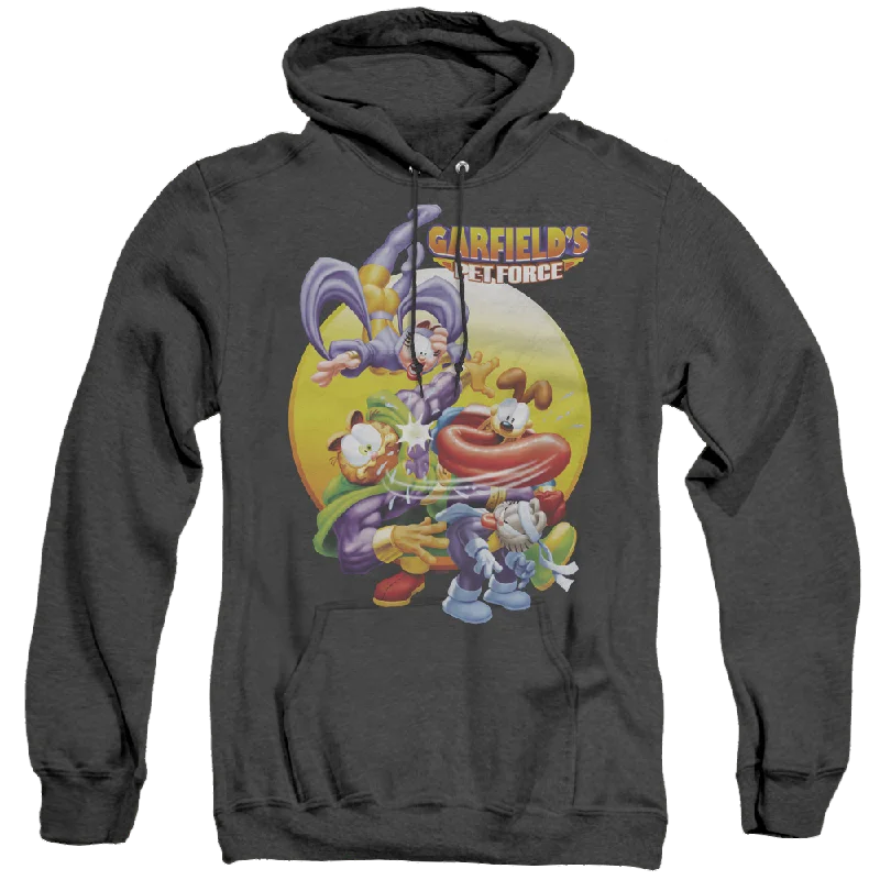 Garfield Tongue Of Doom - Heather Pullover Hoodie Ruffle Neck Pullover