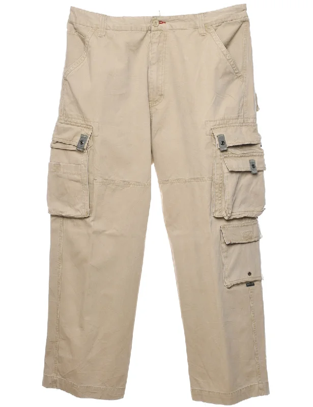 Light Brown Y2K Cargo Trousers - W36 L30 Trousers Mesh Breathable