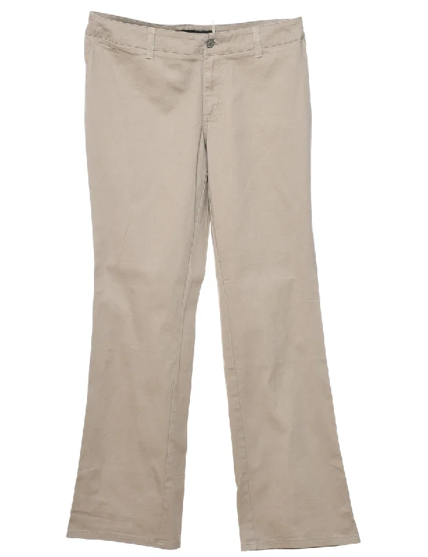 Dickies Beige Trousers - W34 L32 Trousers Elastic Waist Soft