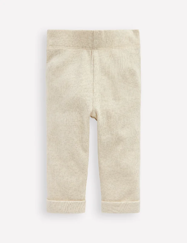 Ribbed Marl Leggings-Oatmeal Marl Cozy Workout Performance Leggings