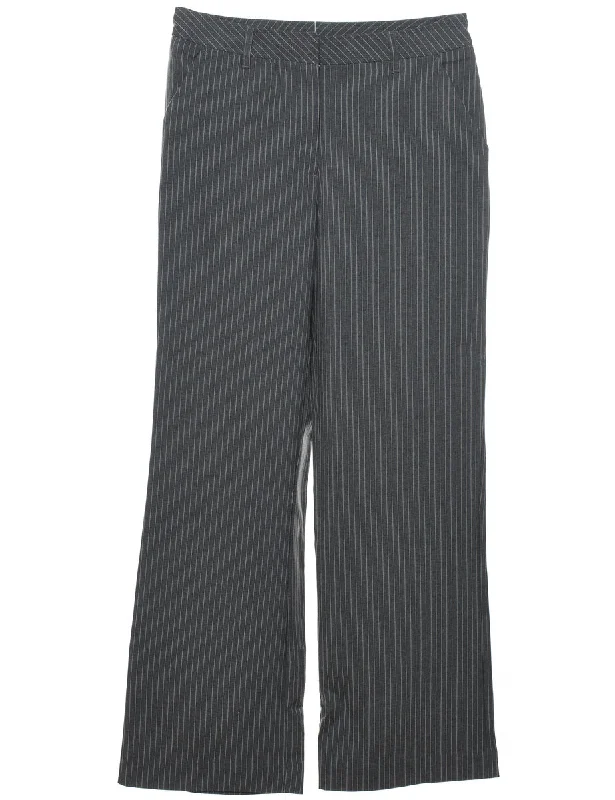 Grey Striped Trousers - W30 L30 Trousers Favorite Customer