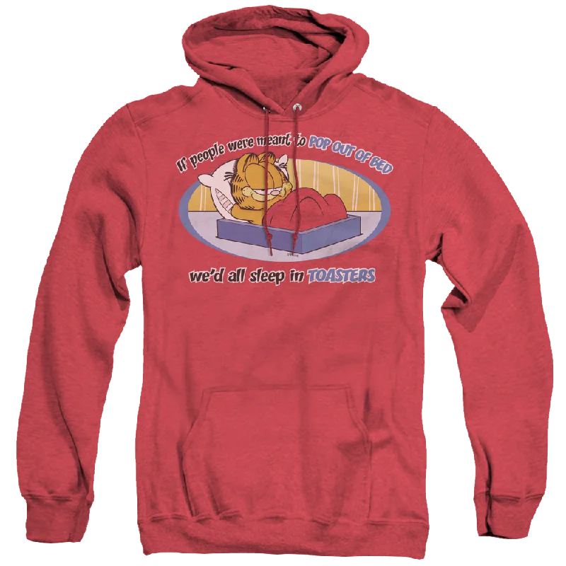 Garfield Pop Out Of Bed - Heather Pullover Hoodie Boat Neck Sweater