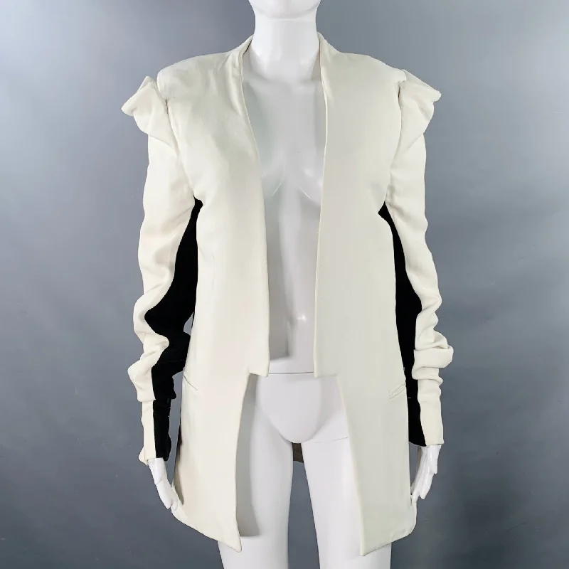 GARETH PUGH SS09 Size M White Black Two Tone Open Front Coat Blazer Duffle Coat Pea Coat GARETH PUGH SS09 Size M White Black Two Tone Open Front Coat Blazer Duffle Coat Pea Coat