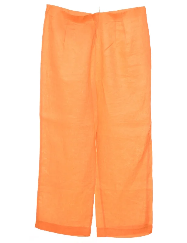 Sag Harbor Orange Wide Leg Trousers - W30 L24 Trousers Spring Floral