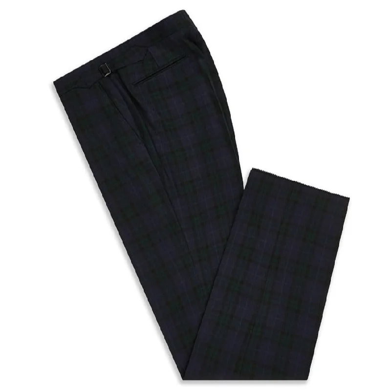 Barney Green and Navy Tartan Check Trouser Trousers Custom Made