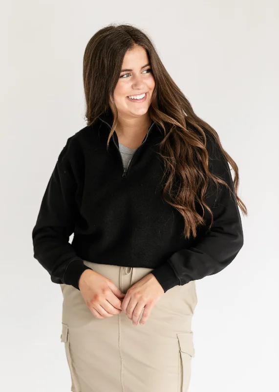 Fleece Half Zip Pullover Sweatshirt - FINAL SALE Tapered Sleeve Pullover