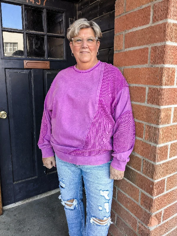 Thermal Sweatshirt - Plus - Purple Hoodie with Full-Zip Functional Layering