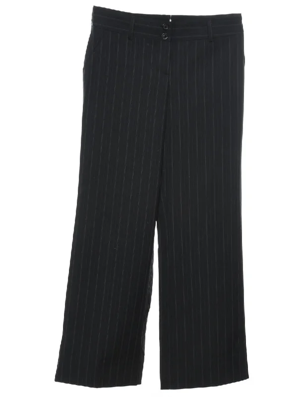 Striped Black Trousers - W30 L30 Trousers stylish elegant