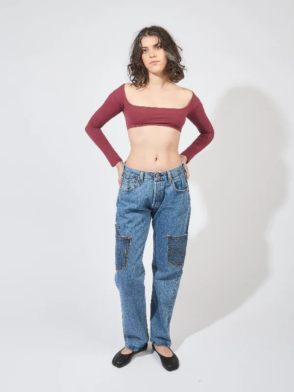 Port El Tigre Chiquito L/S Crop Top Lace Blend Ribbed Blend Corduroy Blend