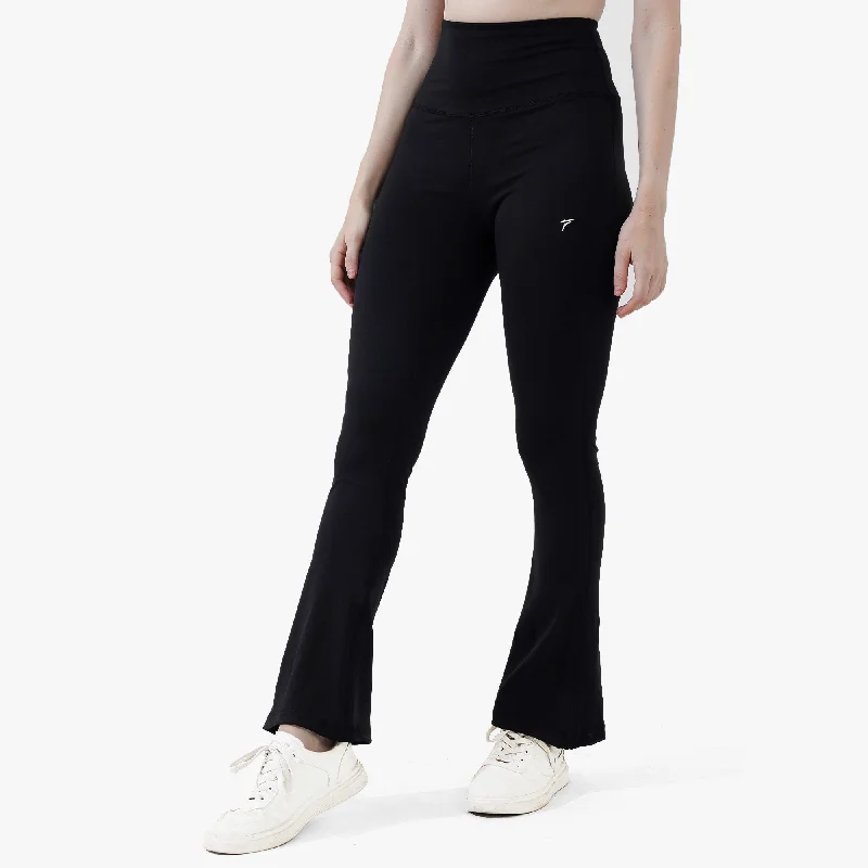 Tf-Black Premium Flare Leggings Comfortable Running Leggings
