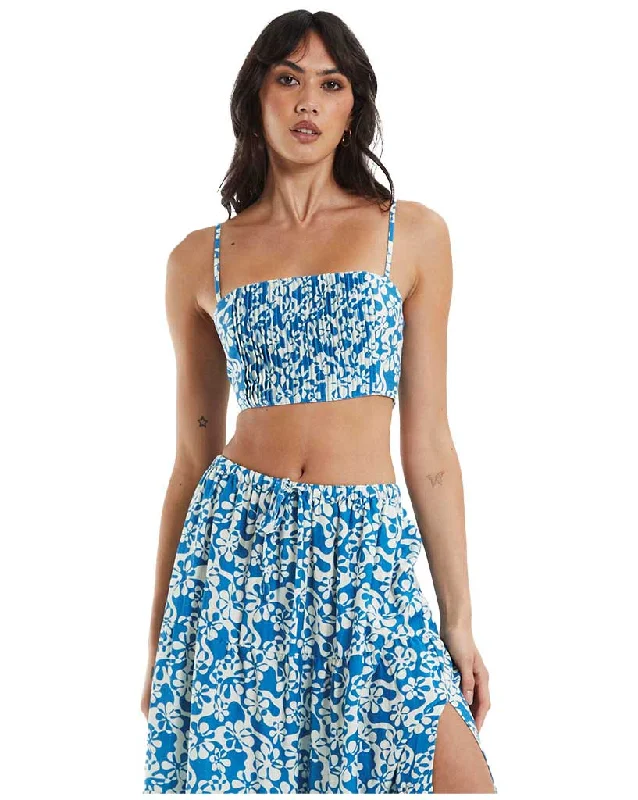 Drifter Floral Crop Top Terry Blend Velvet Blend Canvas Blend
