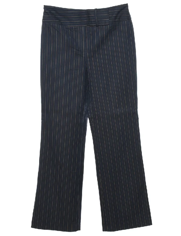 Pinstripes Navy Classic Trousers - W32 L31 Trousers sophisticated sleek
