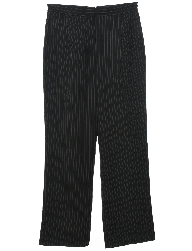 Dark Brown Striped Trousers - W30 L31 Trousers Bridal Satin