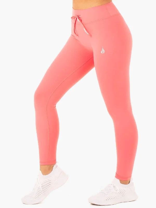 Replay High Waisted Leggings - Coral Elegant Velvet Leggings