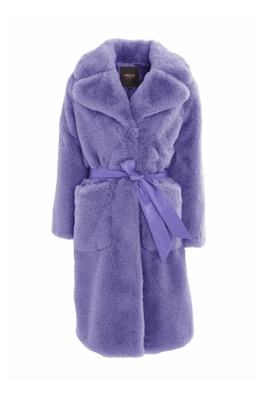 LAVENDER THE LILY FUR COAT Cardigan Sweater Pullover