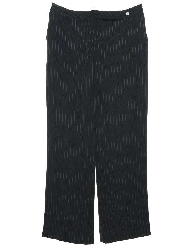 Pinstripes Black Trousers - W32 L31 Trousers Hiking Durable