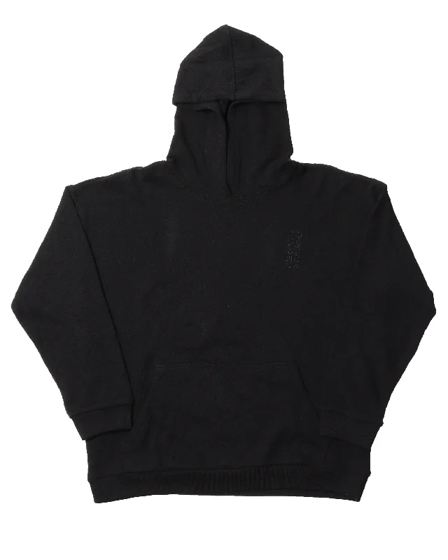 Black Terry Tonal Monogram hoodie Hoodie with Exposed Zipper Edgy Industrial