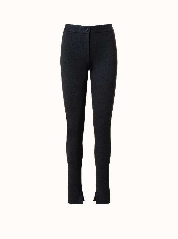 Stretch Jersey Leggings Fashionable High-Rise Workout Leggings