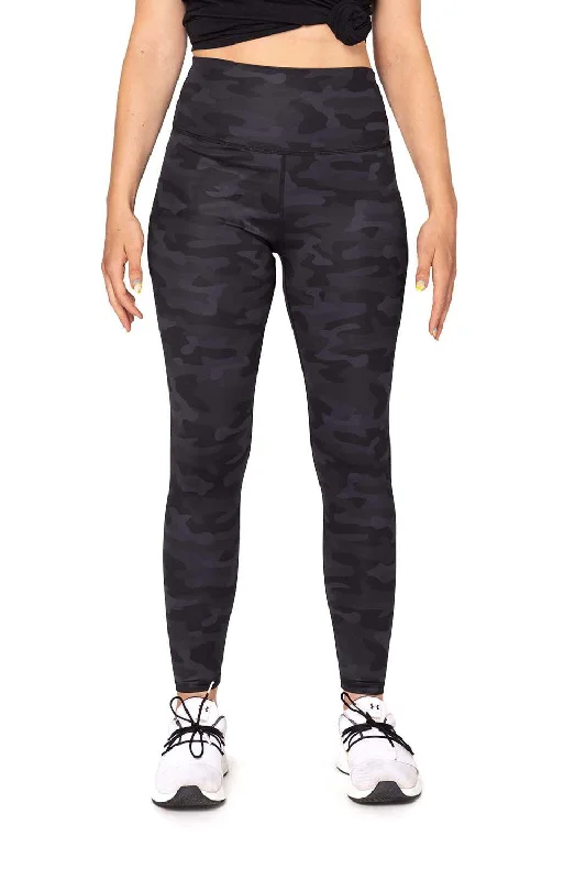 Threadfast Apparel Womens Impact Leggings w/ Pocket - Black Camo Stylish Ultra Stretch Leggings Threadfast Apparel Womens Impact Leggings w/ Pocket - Black Camo Stylish Ultra Stretch Leggings