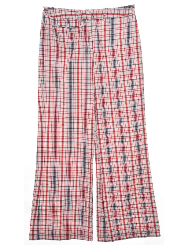 Multi-colour Checked Trousers - W30 L31 Trousers Silk Elegant