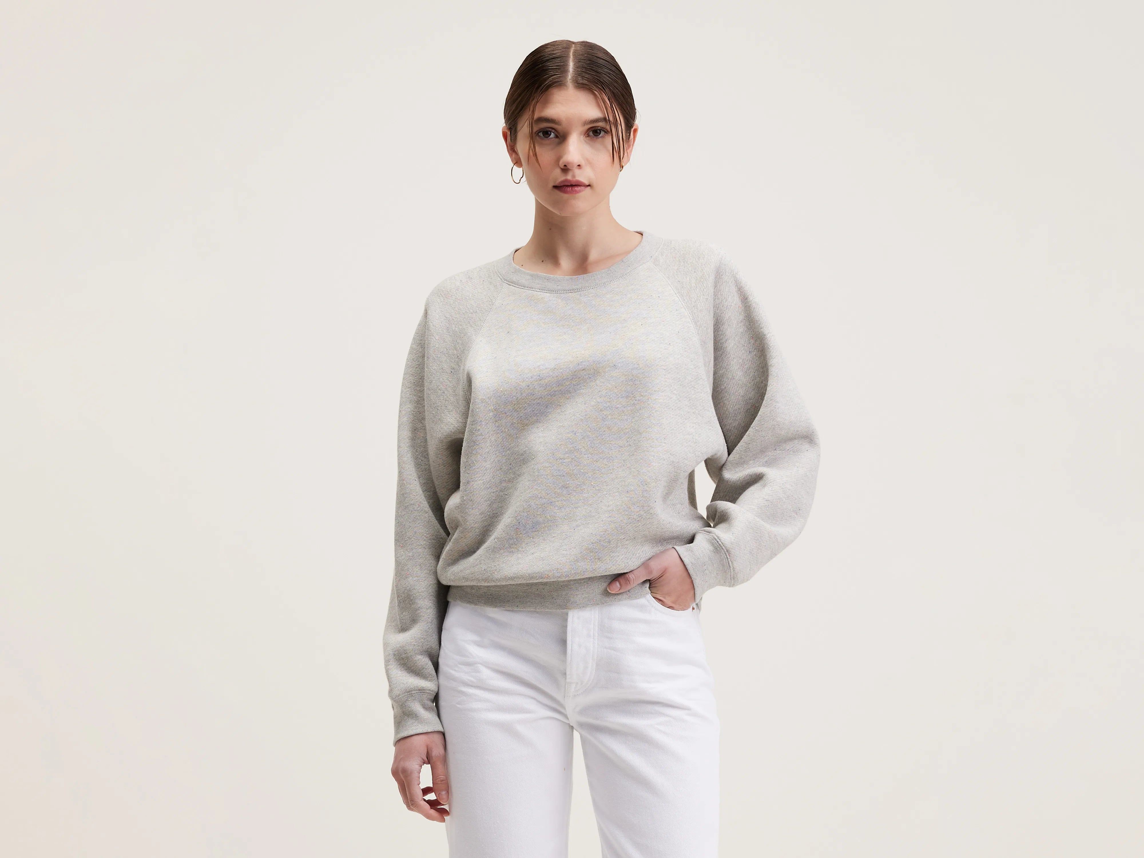 Fella relaxed sweatshirt (242 / W / COMBO A) Hoodie with Distressed Vintage Worn