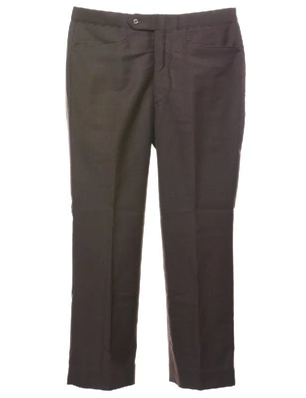 Dark Brown Suit Trousers - W35 L29 Trousers trendy modern