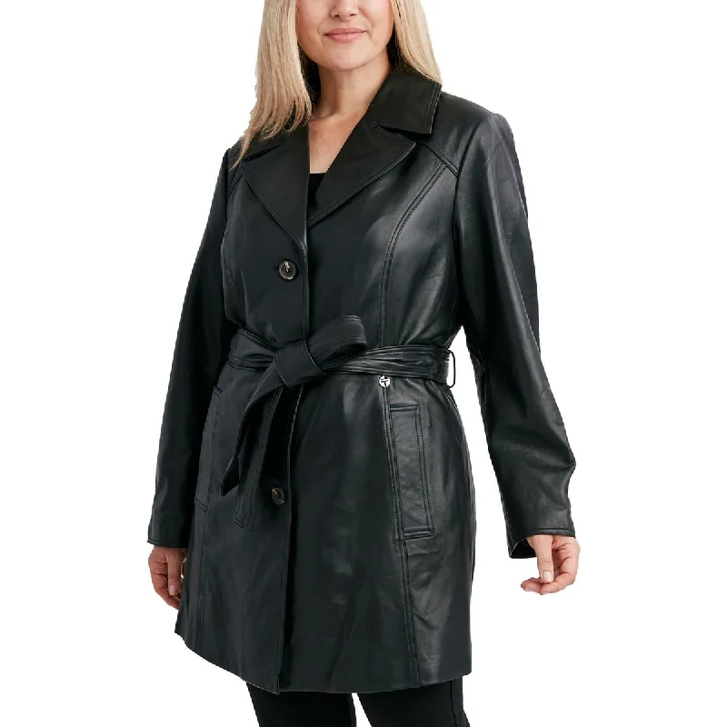 Tahari Womens Plus Collar Leather Trench Coat Lapel Coat Peter Pan Collar Coat Cowl Neck Coat Tahari Womens Plus Collar Leather Trench Coat Lapel Coat Peter Pan Collar Coat Cowl Neck Coat