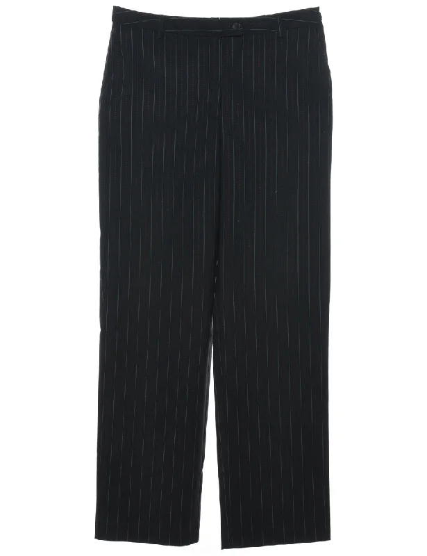 Pinstripes Black Trousers - W32 L30 Trousers practical durable
