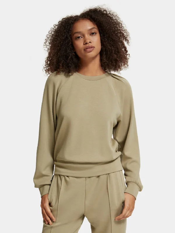 Pleated shoulder sweatshirt Hoodie with Earth Tones Natural Calm