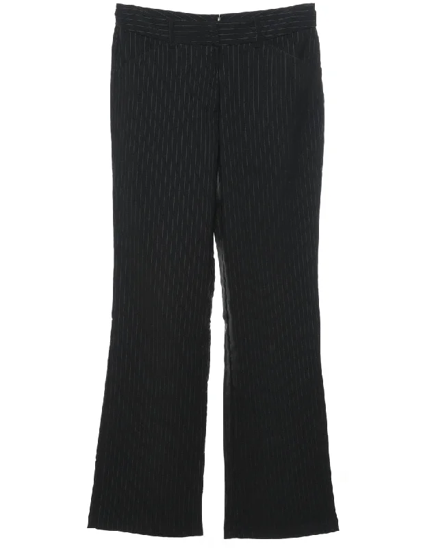 Pinstripes Black Trousers - W30 L31 Trousers Chinos Classic