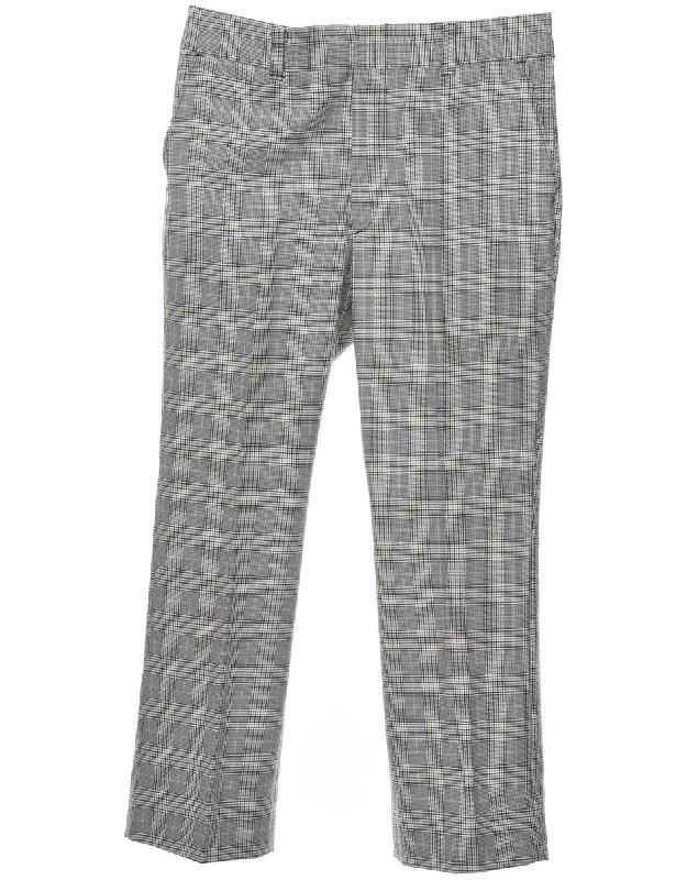 Grey & Yellow Checked Trousers - W38 L30 Trousers luxurious high-end