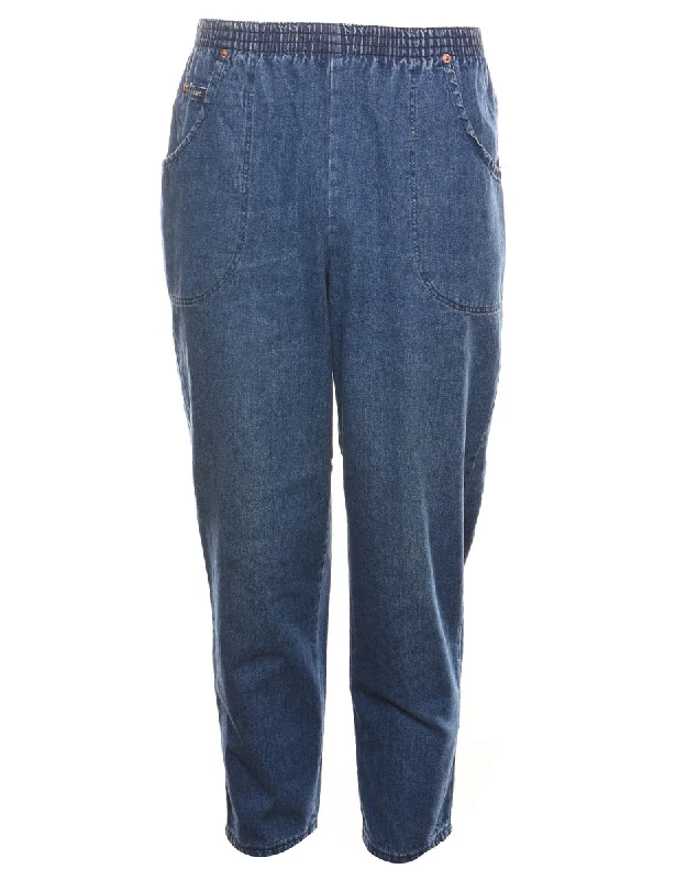 Tapered Denim Medium Wash Trousers - W26 L27 Trousers Gym Athletic