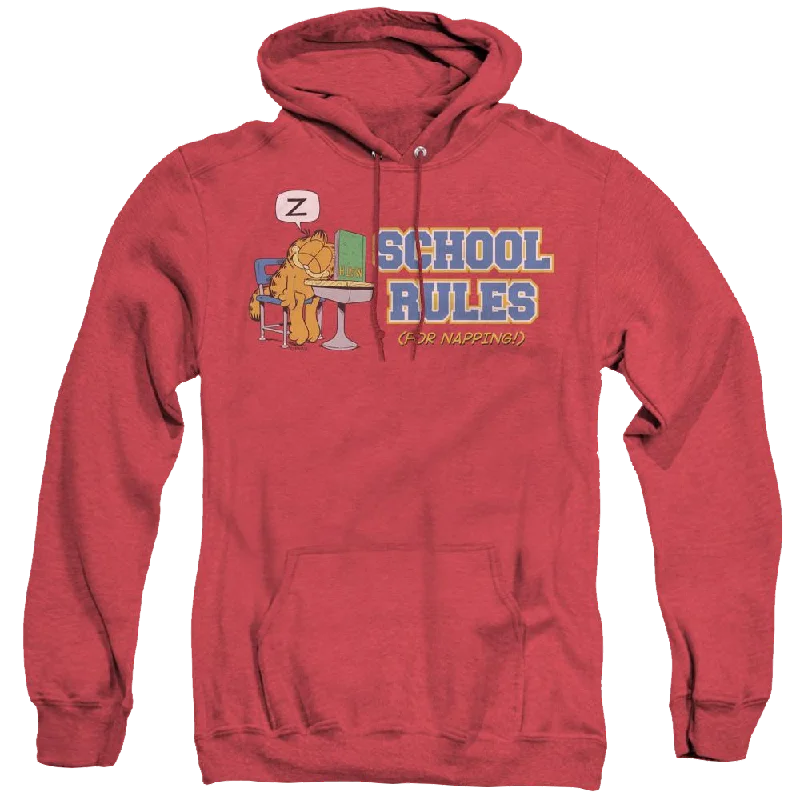 Garfield School Rules - Heather Pullover Hoodie Ruffled Neck Pullover