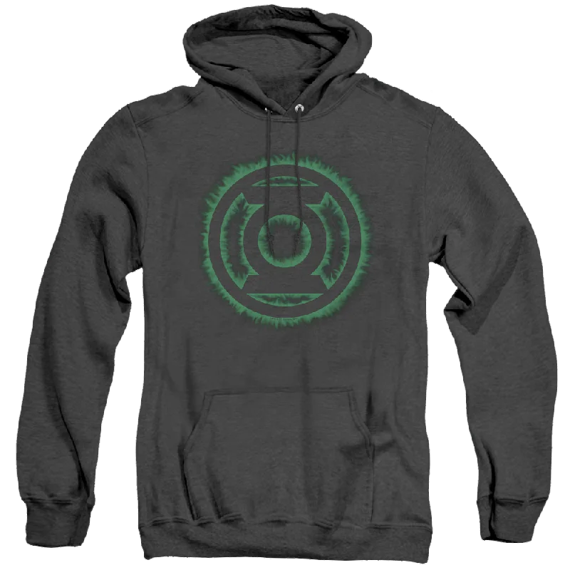 Green Lantern Green Flame Logo - Heather Pullover Hoodie Short Puff Sleeve