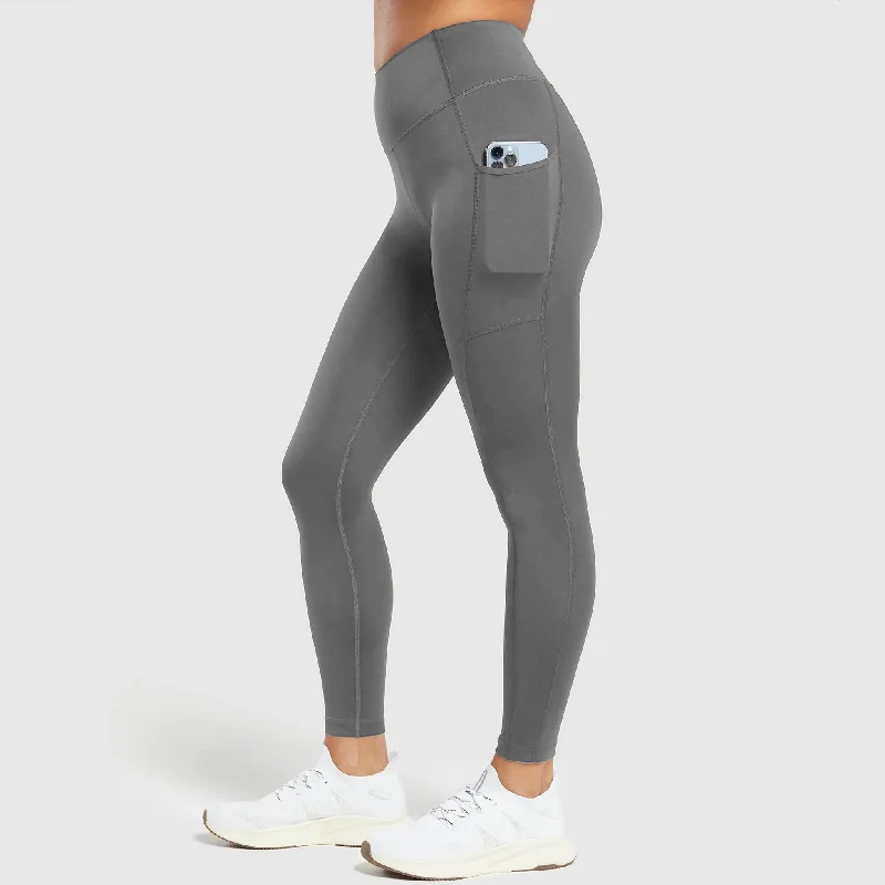 Tf-Premium Grey Pocket Leggings Casual Sporty Leggings