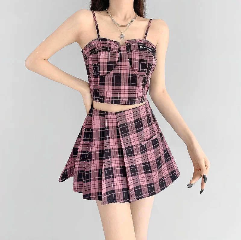 Barbie Mini Skirt & Crop Top Two Piece Set Silk Blend Satin Velvet