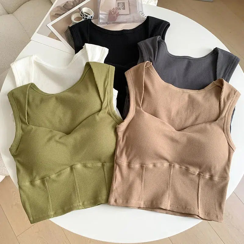 Corduroy Square Neck Crop Top Silk Blend Satin Velvet