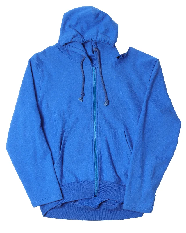 Champion Cut Shoulder Zip Up Hoodie Hoodie with Tie-Dye Psychedelic Retro