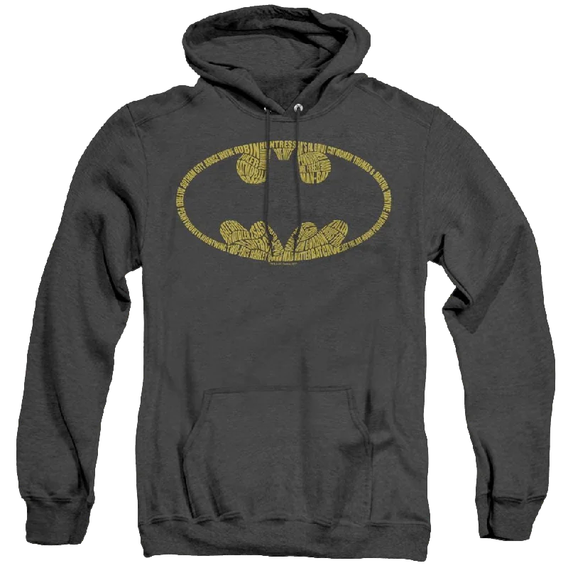 Dc Batman Word Logo - Heather Pullover Hoodie Long Sleeve Pullover