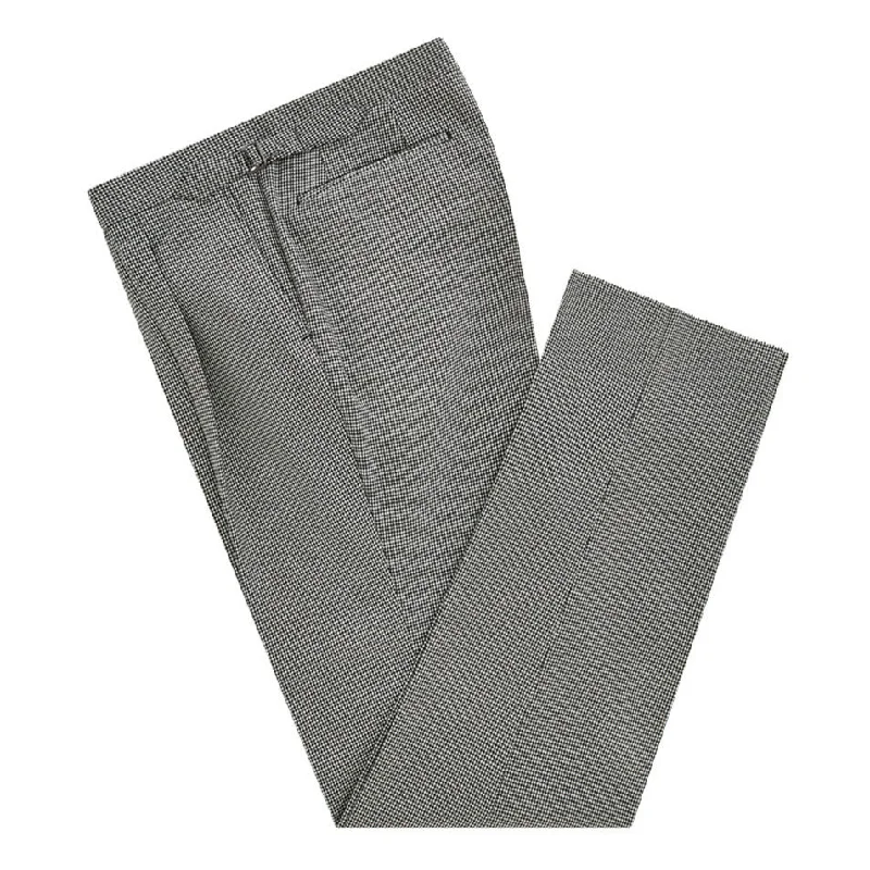 Tyler black and white Houndstooth Trouser Trousers Solid Black