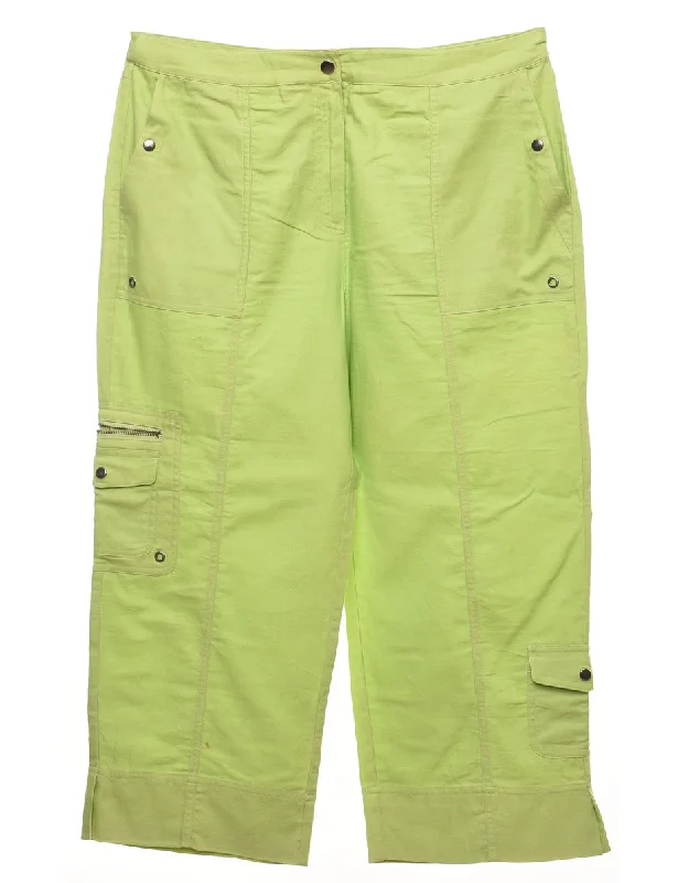 Lime Green Y2K Cargo Trousers - W34 L24 Trousers Favorite Customer