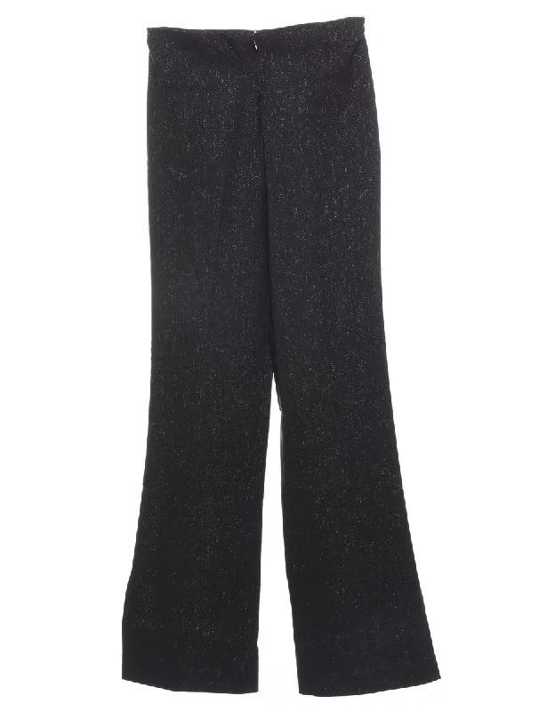 Metallic Pattern Black Trousers - W26 L32 Trousers Occasion Special