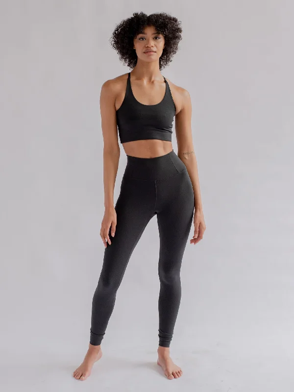 Girlfriend Collective Float High Rise Leggings - Black Fashionable Solid Color Tights Girlfriend Collective Float High Rise Leggings - Black Fashionable Solid Color Tights