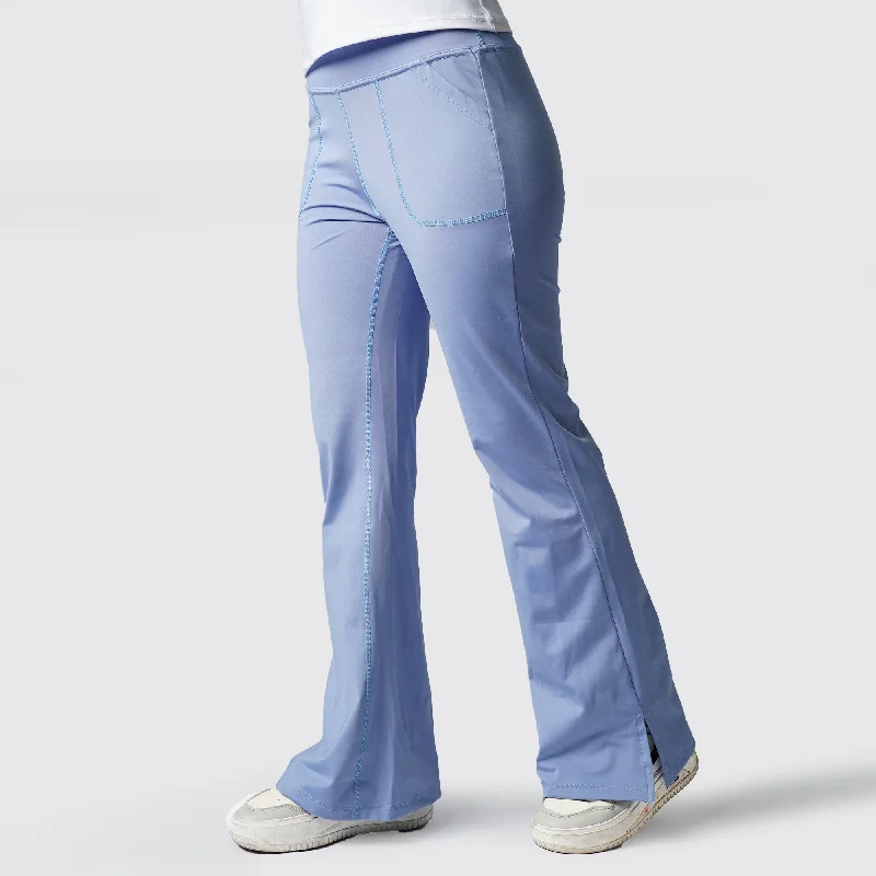 Tf-Premium Sky Blue High Waisted Flare Cut Leggings Comfortable Bootcut Workout Leggings