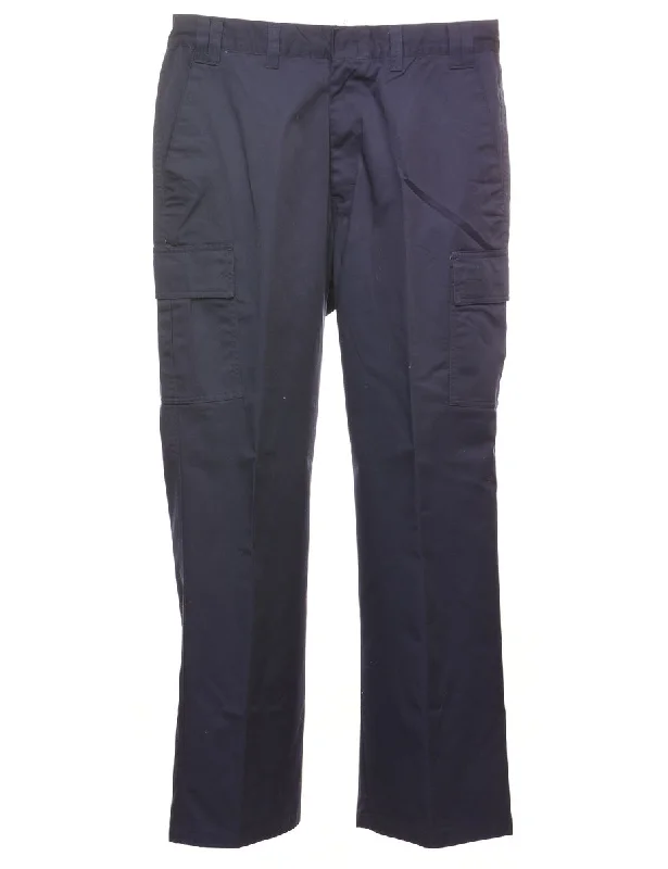 Navy Cargo Style Suit Trousers - W34 L33 Trousers cozy comfortable