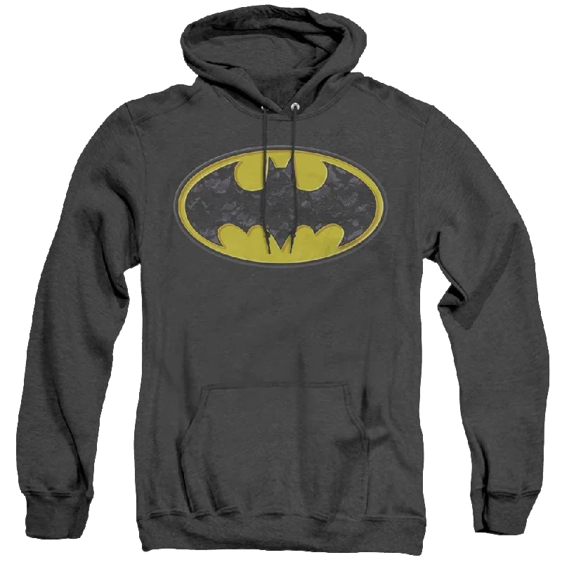 Dc Batman Bats In Logo - Heather Pullover Hoodie Bell Sleeve Stylish