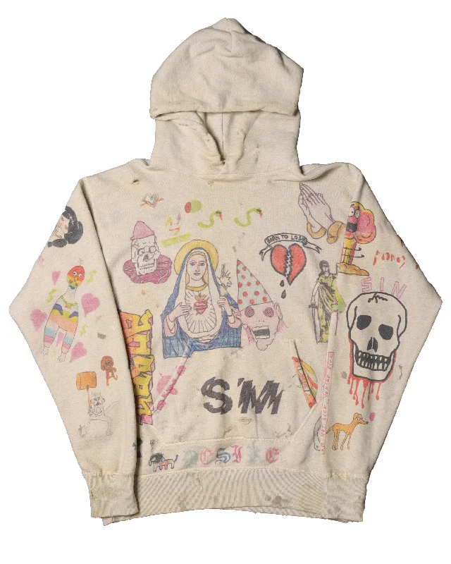 Graffiti Hoodie Hoodie with Cuffed Sleeves Snug Secure