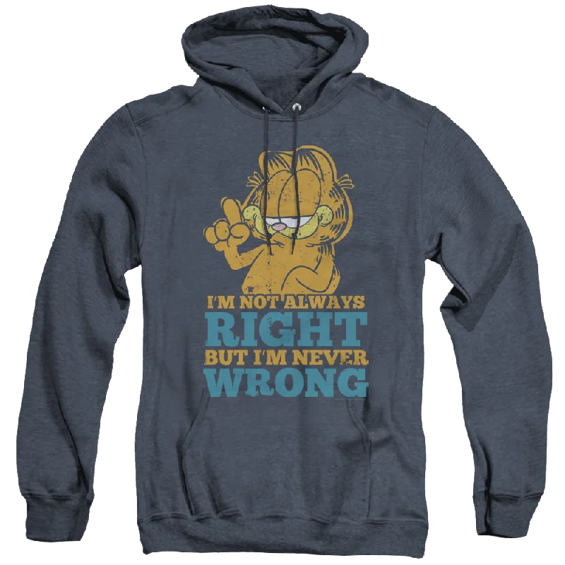 Garfield Never Wrong - Heather Pullover Hoodie Jewel Neck Pullover